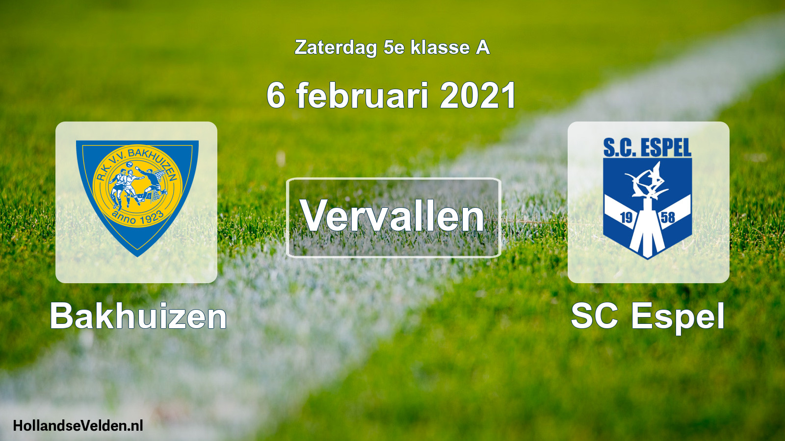 Scheduled Match: Bakhuizen - SC Espel (6 February 2021)