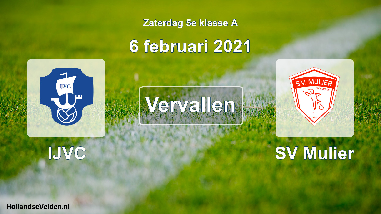Scheduled Match: IJVC - SV Mulier (6 February 2021)