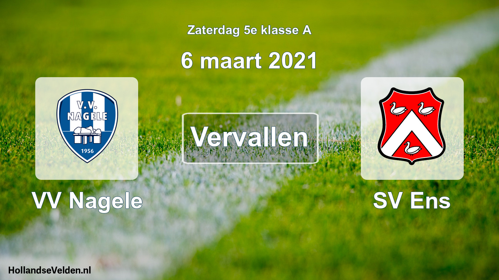 Scheduled Match: VV Nagele - SV Ens (6 March 2021)