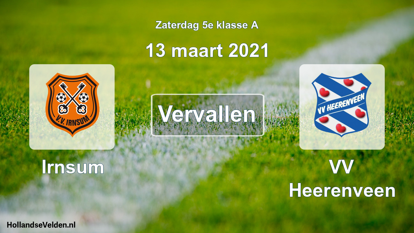 Scheduled Match: Irnsum - VV Heerenveen (13 March 2021)
