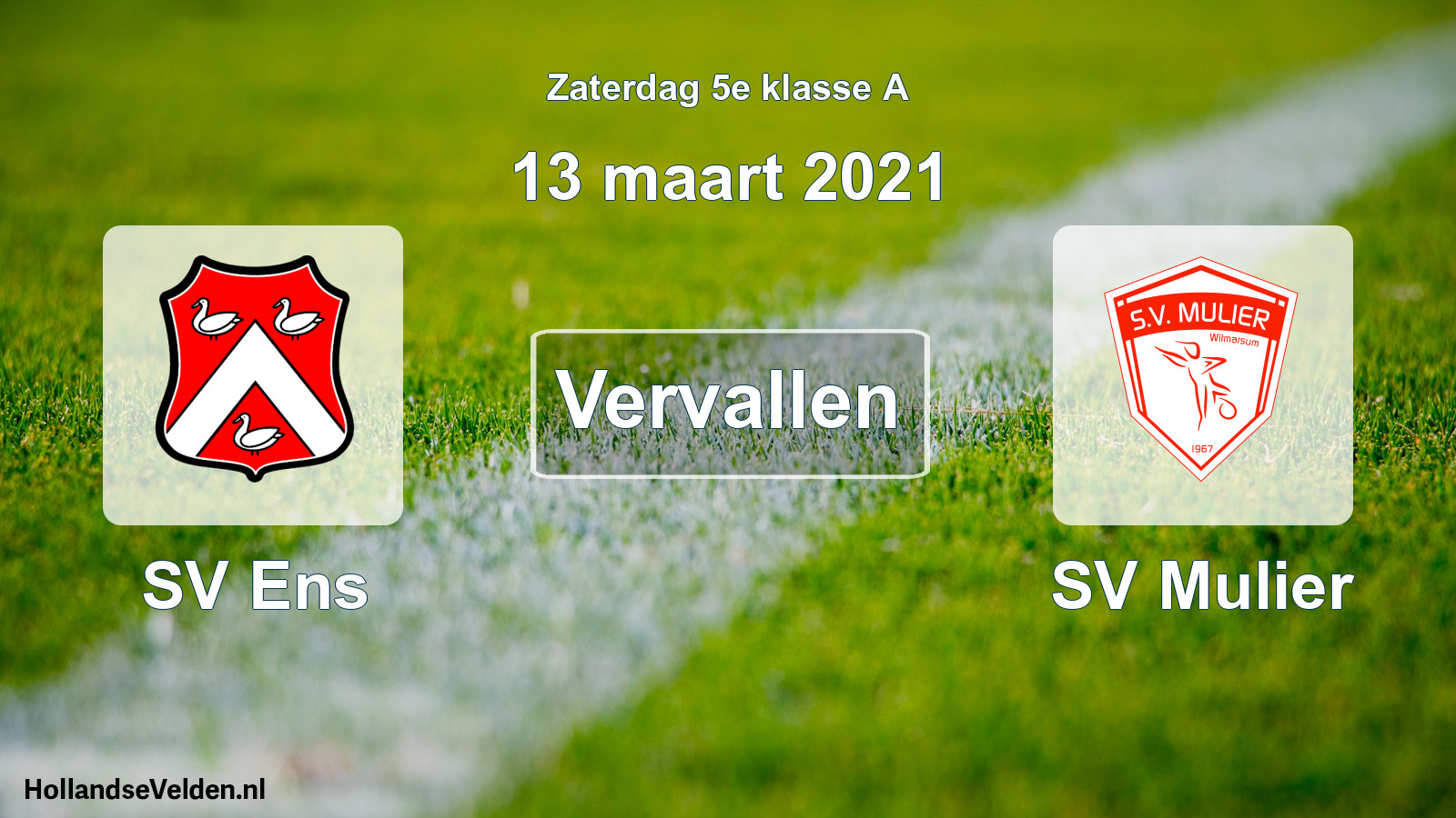 Scheduled Match: SV Ens - SV Mulier (13 March 2021)