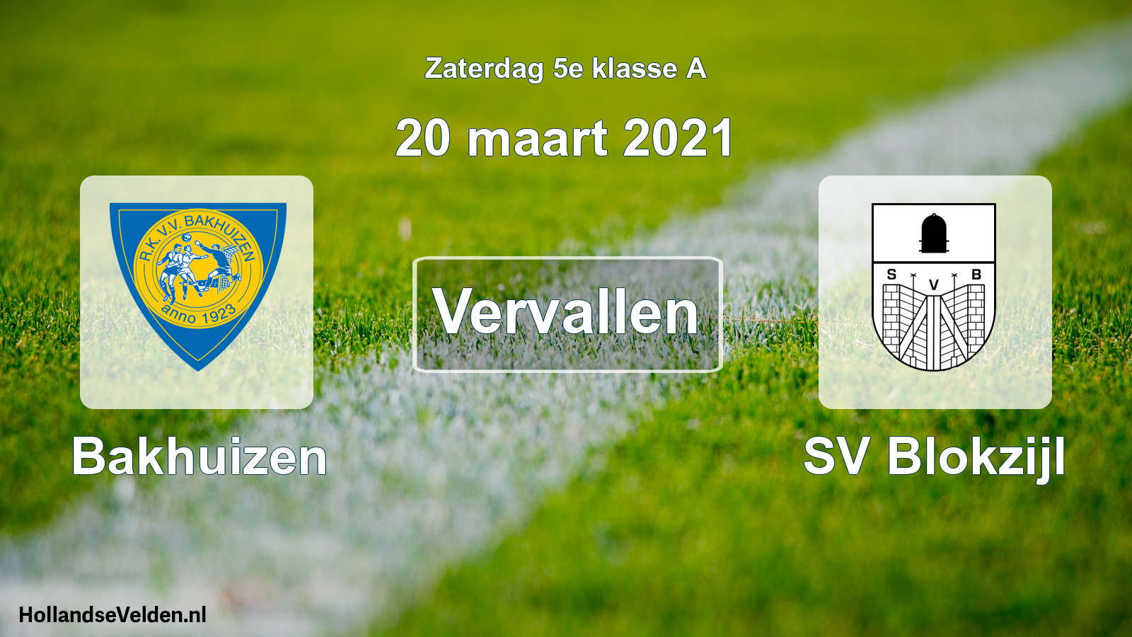 Scheduled Match: Bakhuizen - SV Blokzijl (20 March 2021)