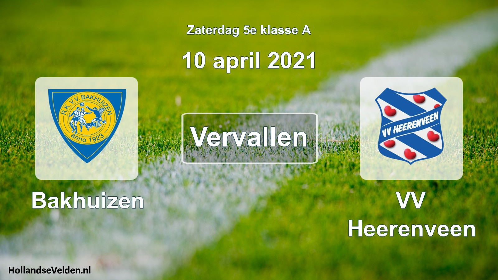 Scheduled Match: Bakhuizen - VV Heerenveen (10 April 2021)