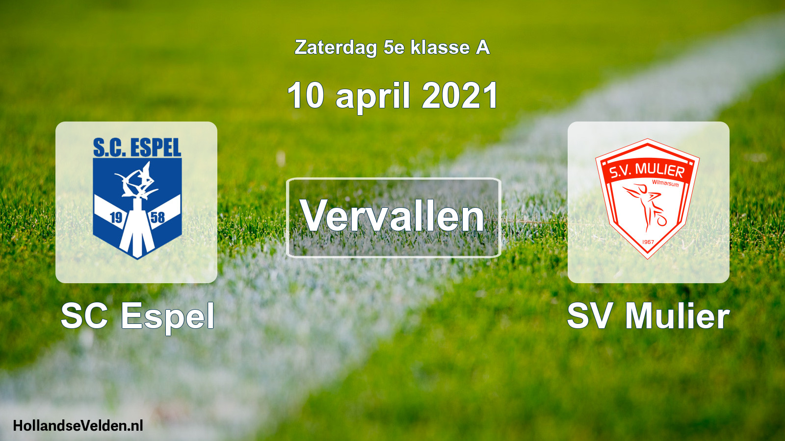 Scheduled Match: SC Espel - SV Mulier (10 April 2021)