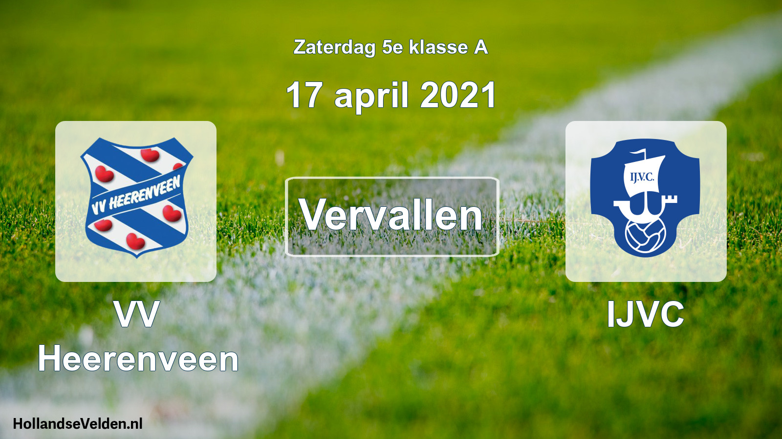 Scheduled Match: VV Heerenveen - IJVC (17 April 2021)