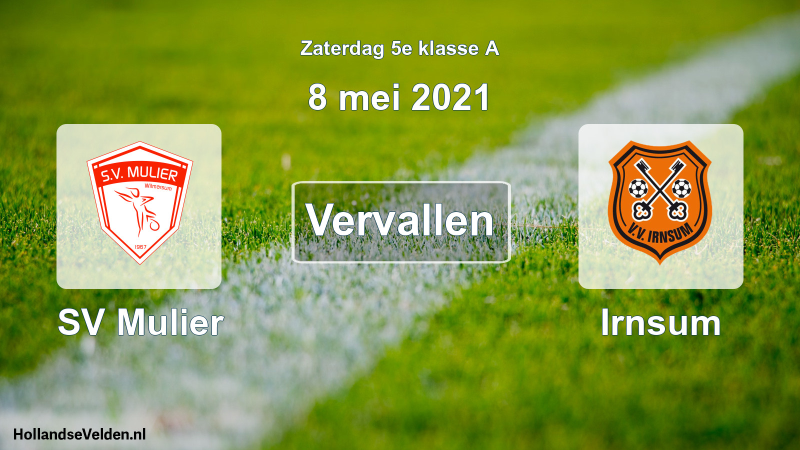Scheduled Match: SV Mulier - Irnsum (8 May 2021)