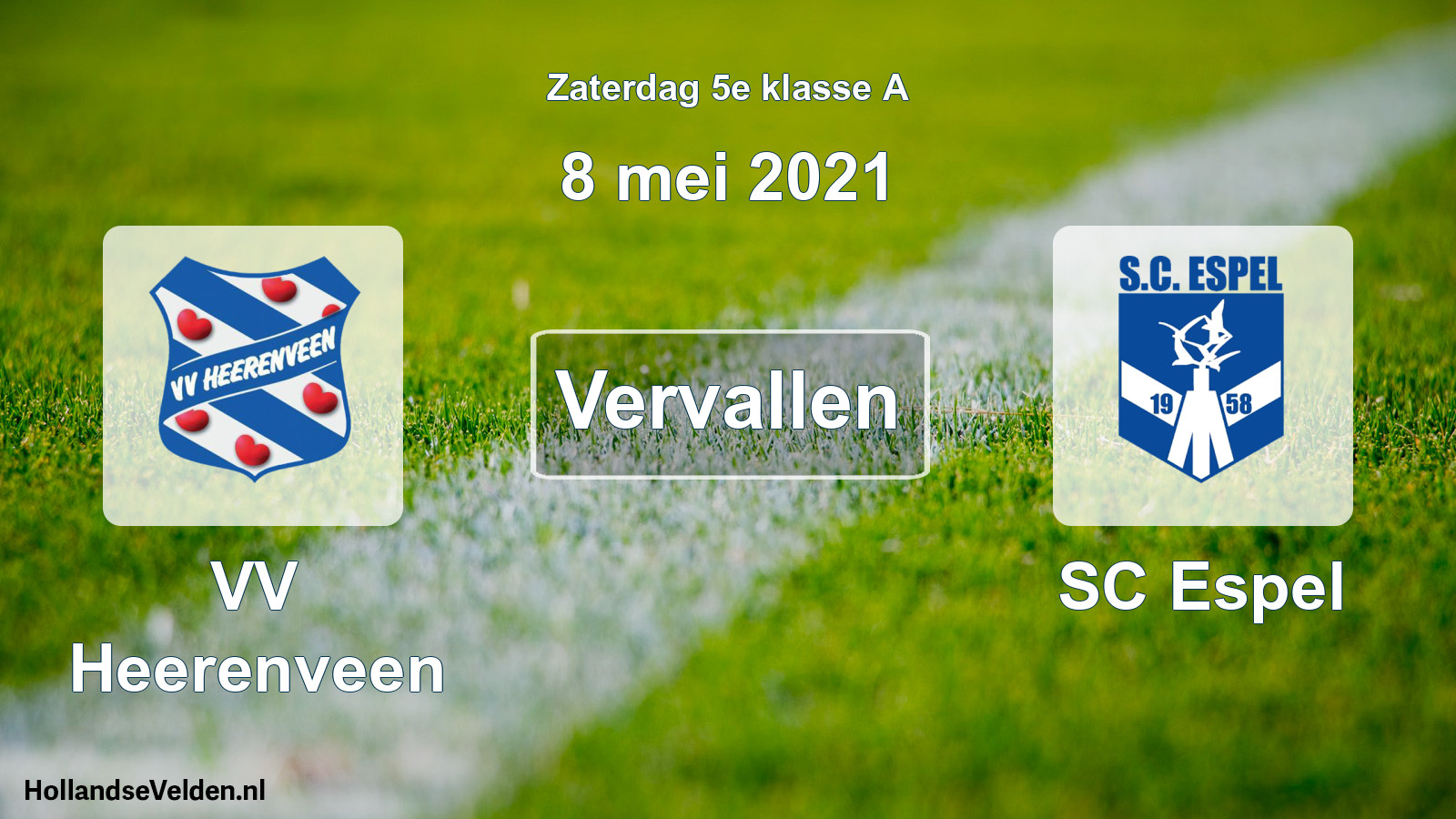 Scheduled Match: VV Heerenveen - SC Espel (8 May 2021)