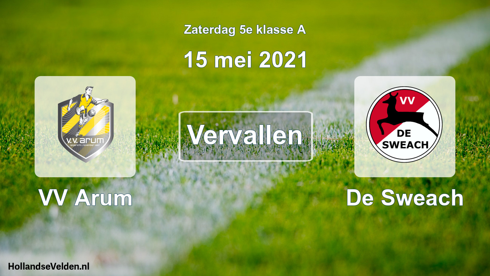 Scheduled Match: VV Arum - De Sweach (15 May 2021)