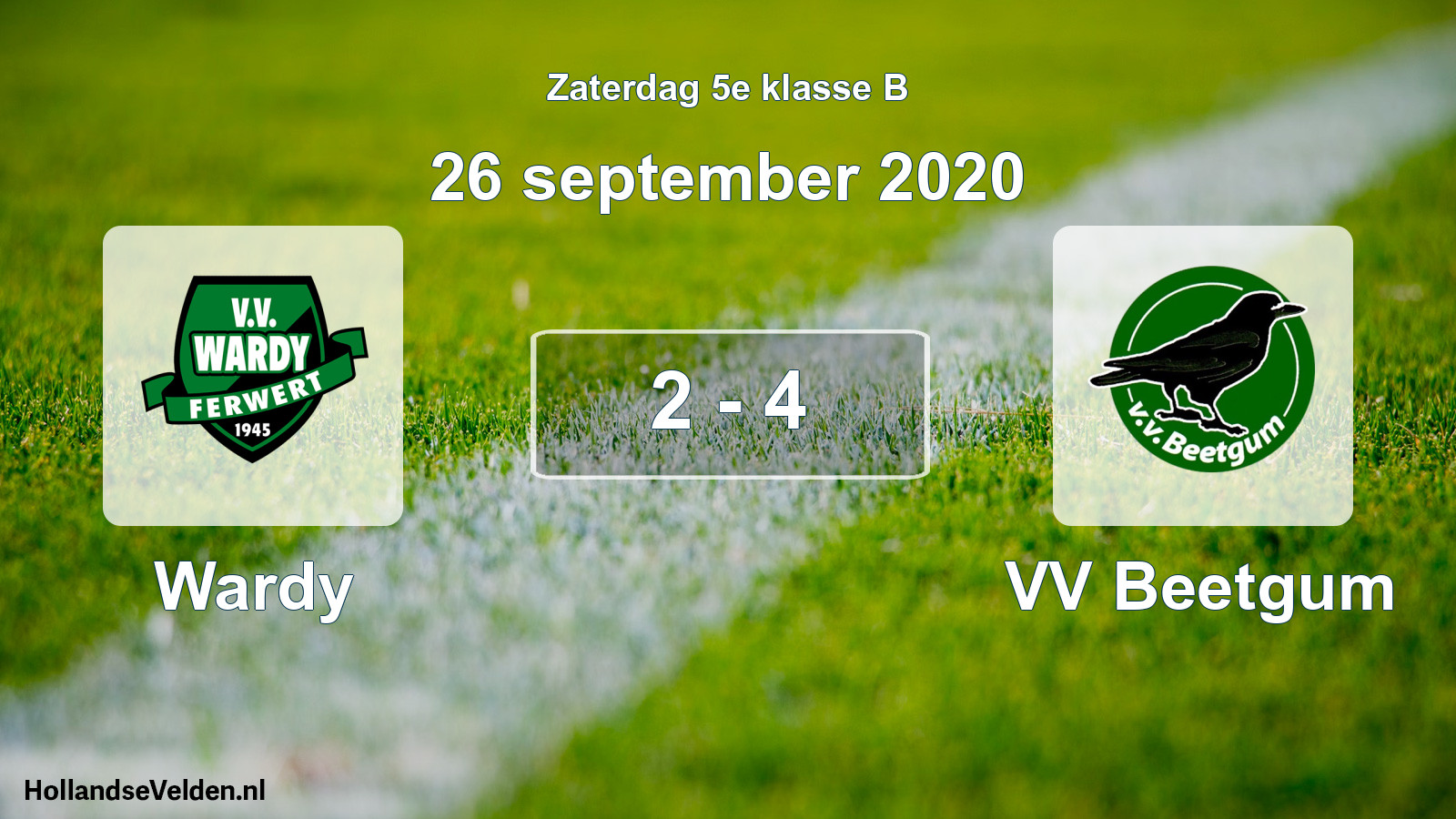 Total number of matches played: Wardy - VV Beetgum 2 - 4 (26 September 2020)