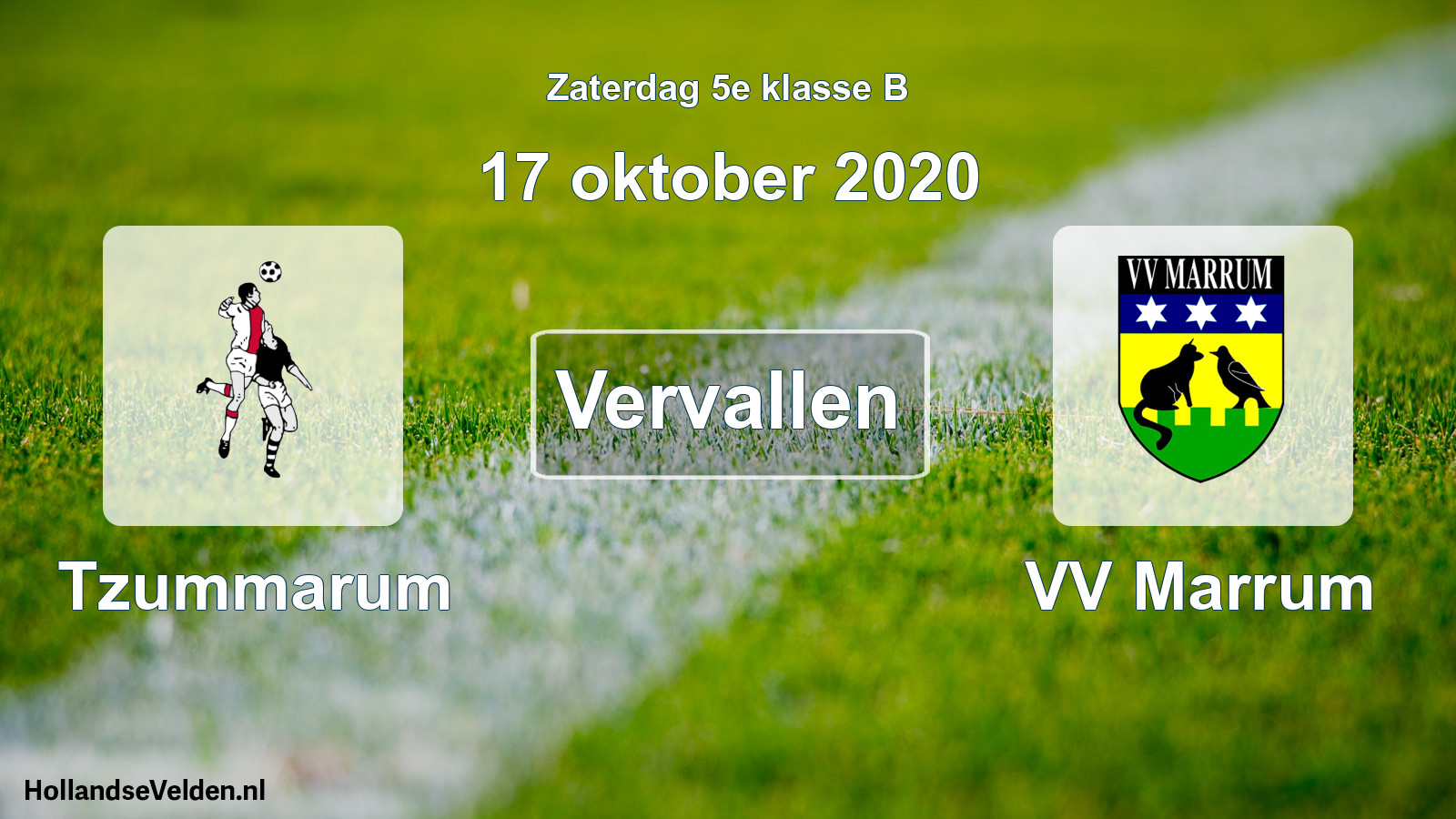 Scheduled Match: Tzummarum - VV Marrum (17 October 2020)