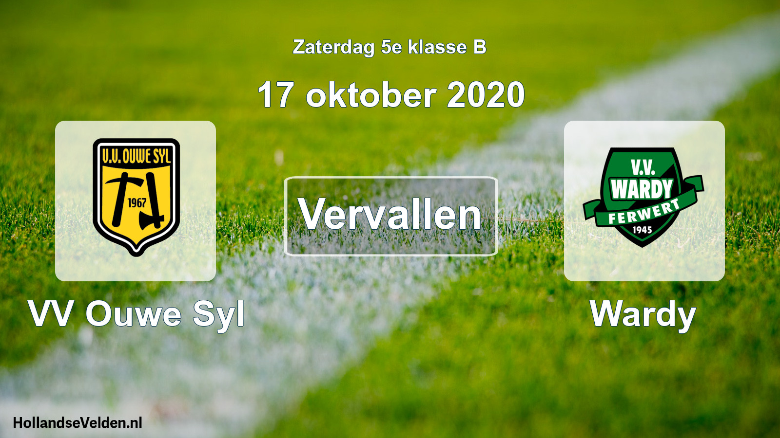 Scheduled Match: VV Ouwe Syl - Wardy (17 October 2020)