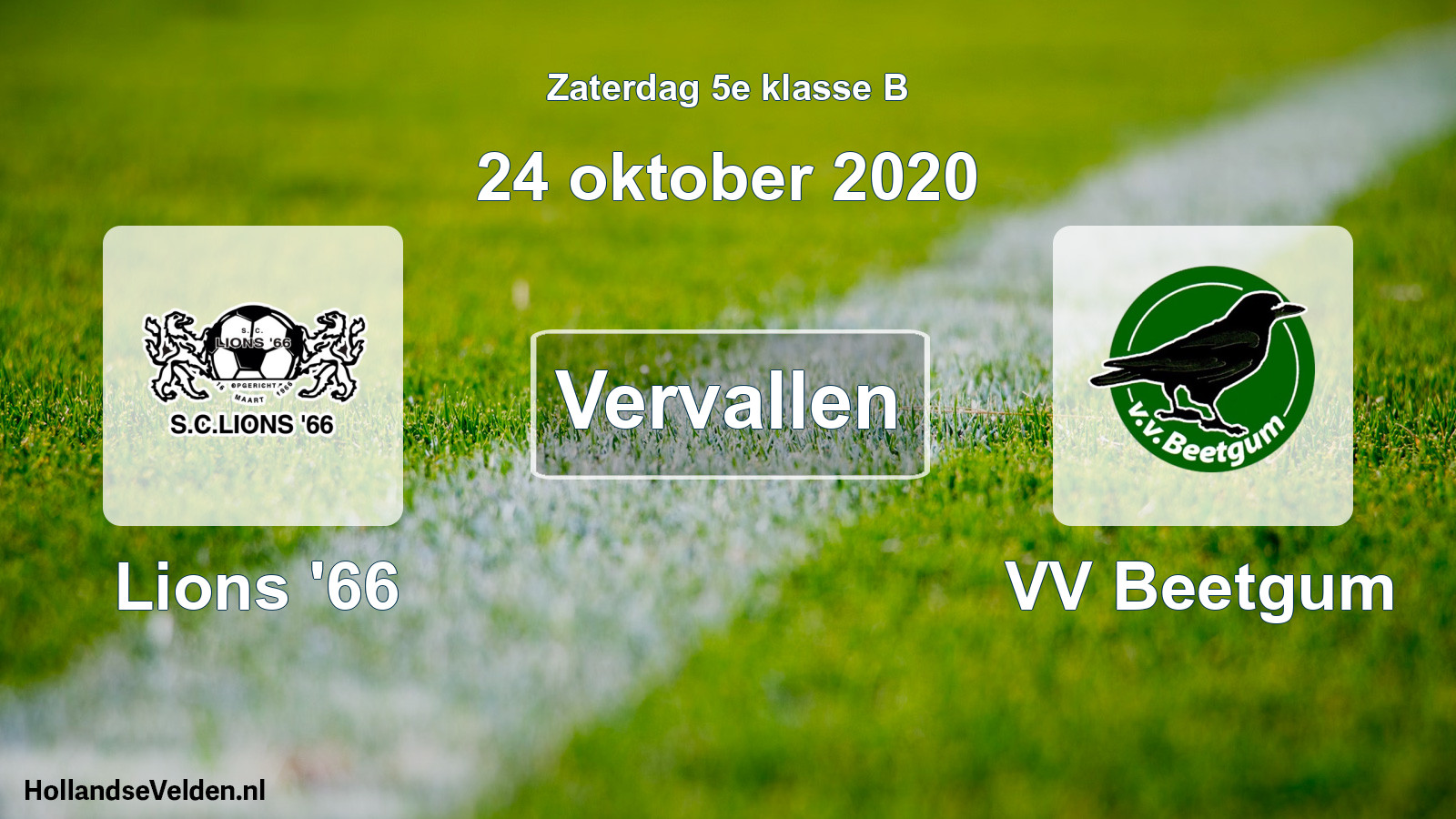 Scheduled Match: Lions '66 - VV Beetgum (24 October 2020)