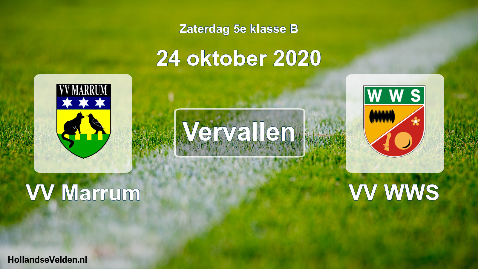 Scheduled Match: VV Marrum - VV WWS (24 October 2020)