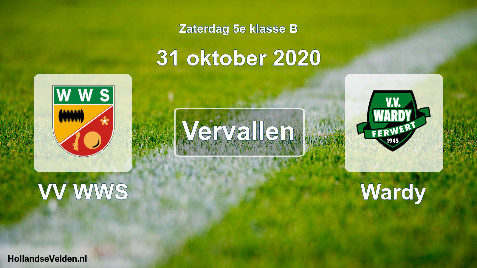 Scheduled Match: VV WWS - Wardy (31 October 2020)