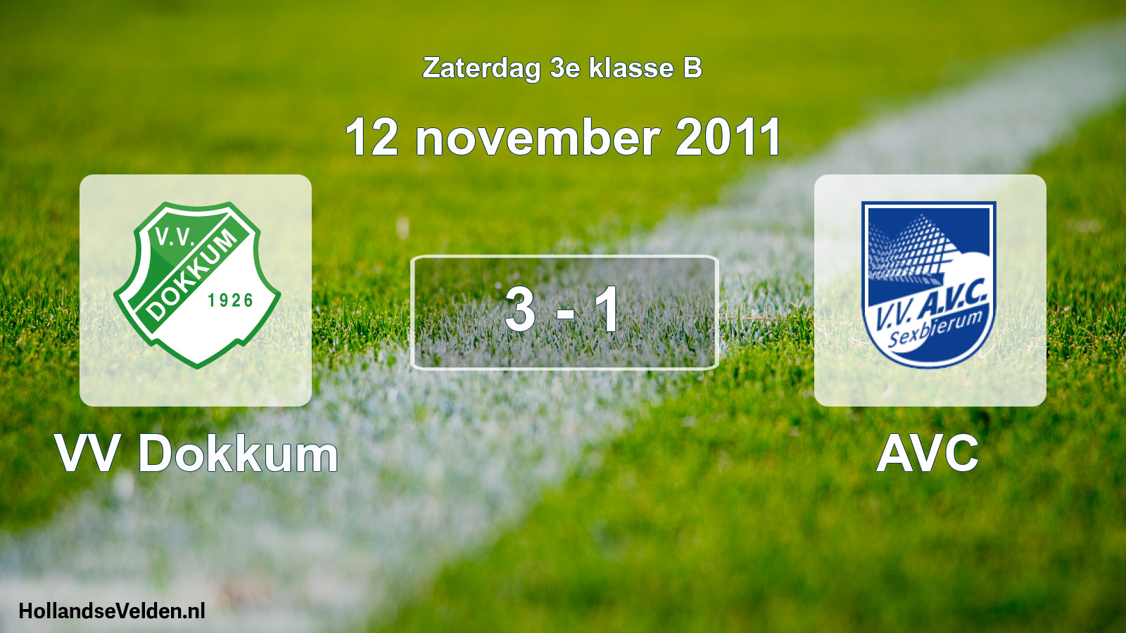Total number of matches played: VV Dokkum - AVC 3 - 1 (12 November 2011)