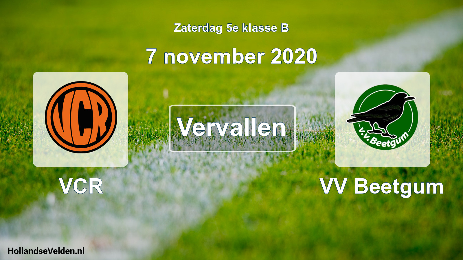 Scheduled Match: VCR - VV Beetgum (7 November 2020)