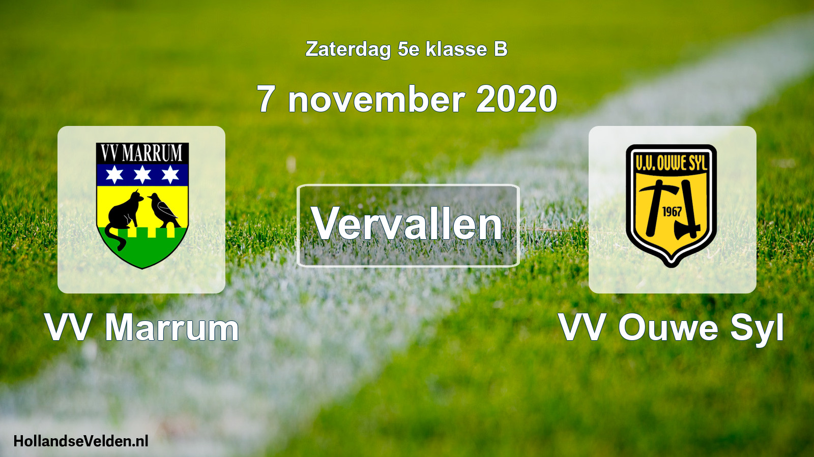 Scheduled Match: VV Marrum - VV Ouwe Syl (7 November 2020)