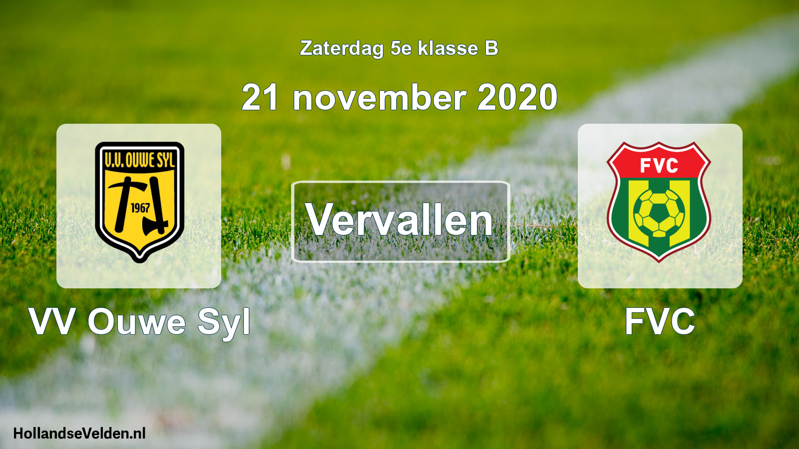 Scheduled Match: VV Ouwe Syl - FVC (21 November 2020)