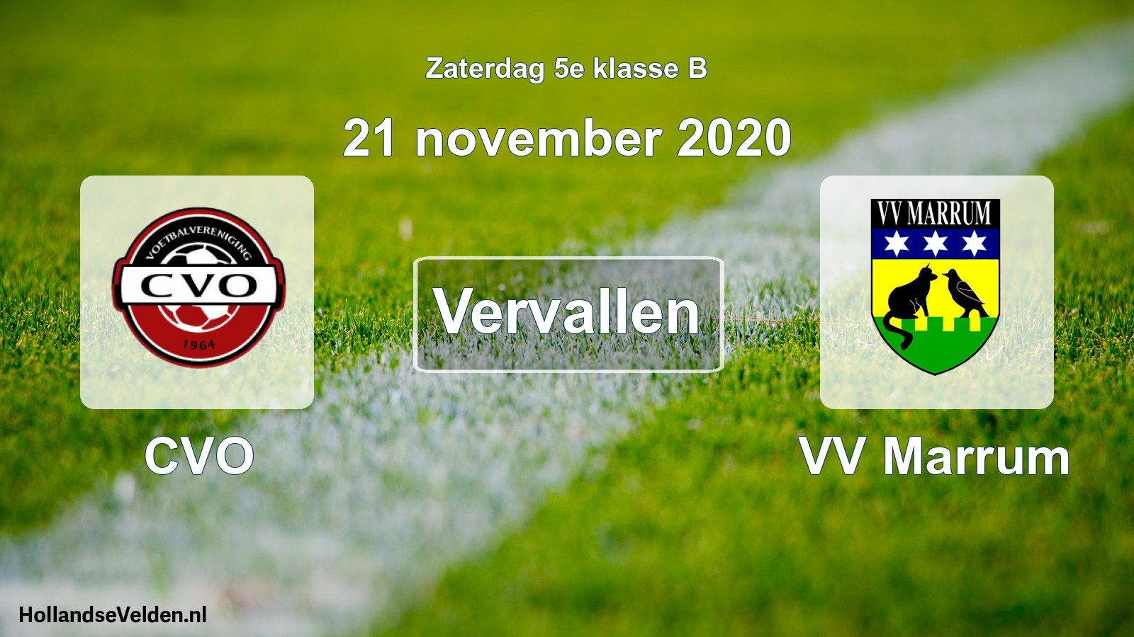 Scheduled Match: CVO - VV Marrum (21 November 2020)