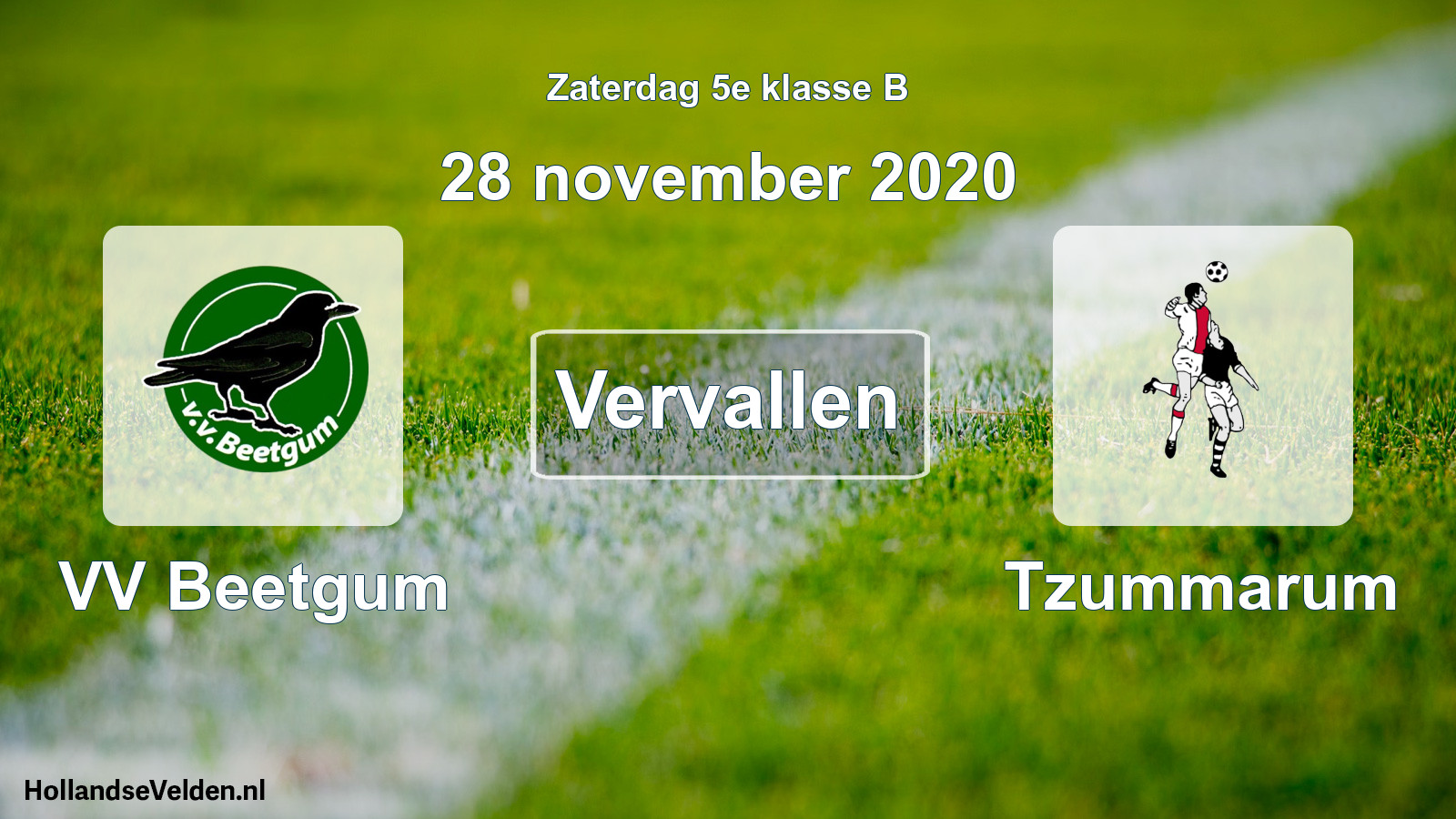Scheduled Match: VV Beetgum - Tzummarum (28 November 2020)
