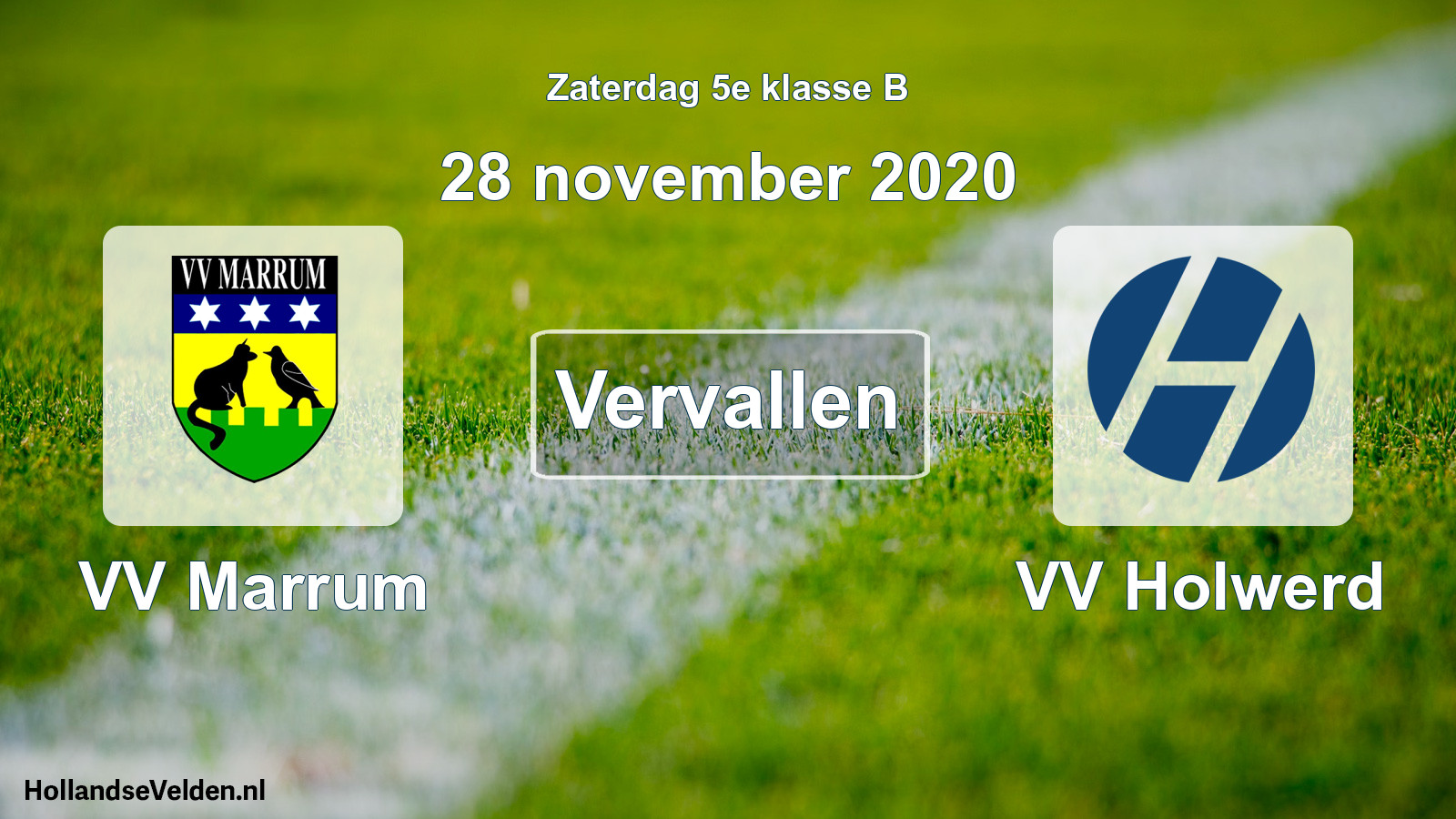 Scheduled Match: VV Marrum - VV Holwerd (28 November 2020)