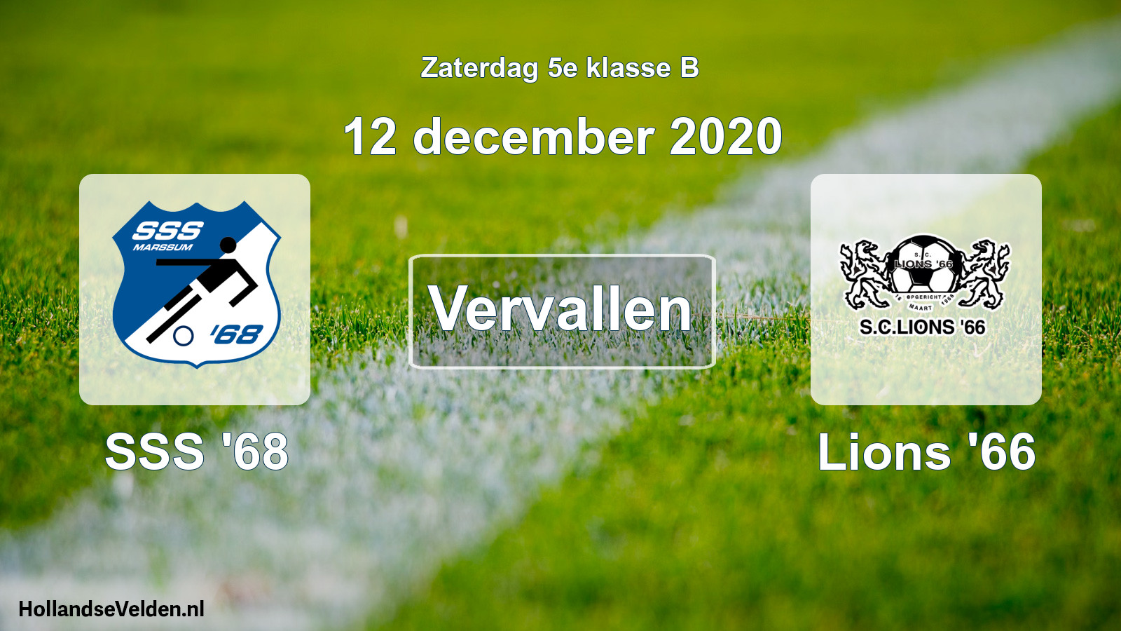 Scheduled Match: SSS '68 - Lions '66 (12 December 2020)