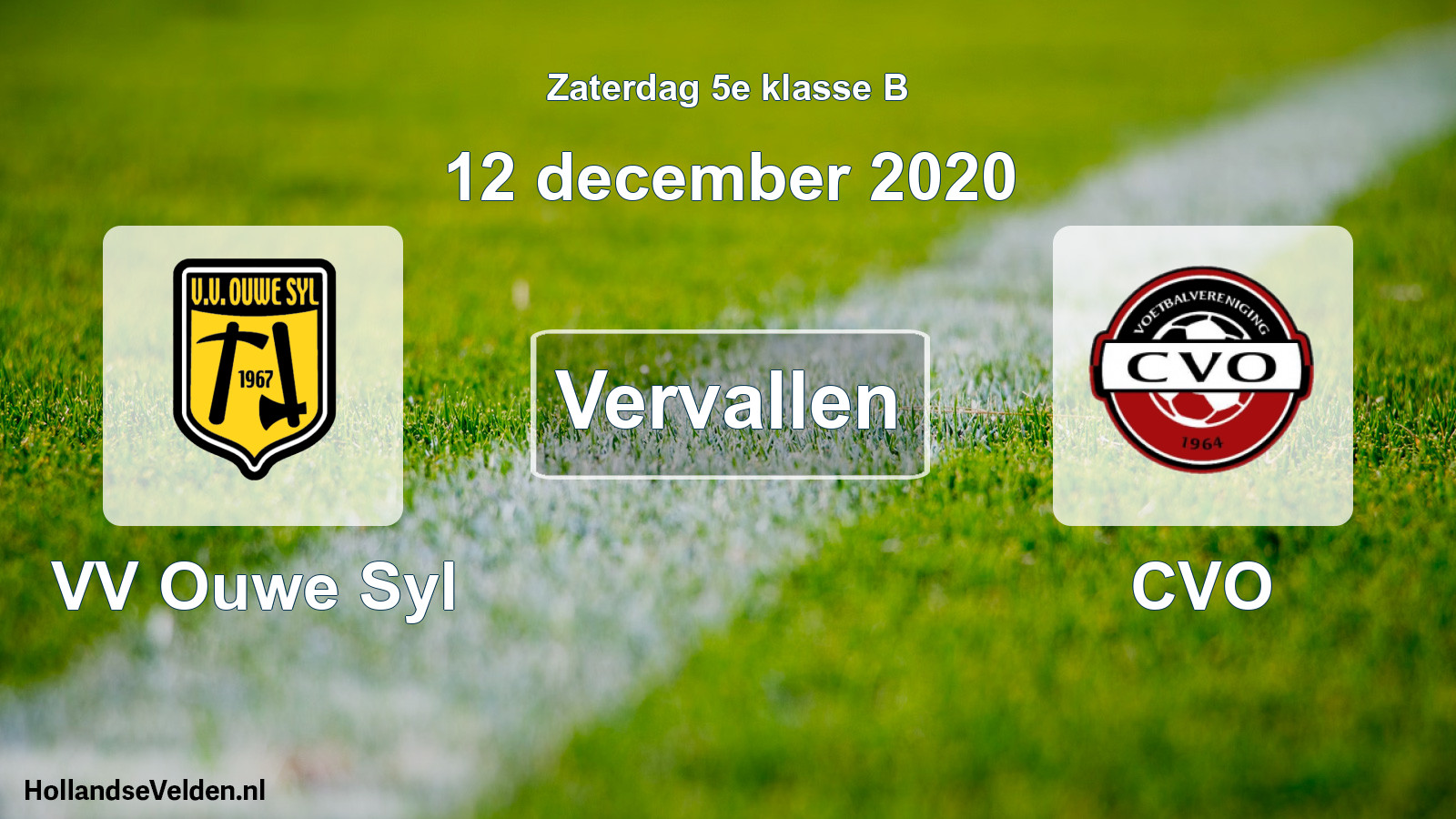 Scheduled Match: VV Ouwe Syl - CVO (12 December 2020)