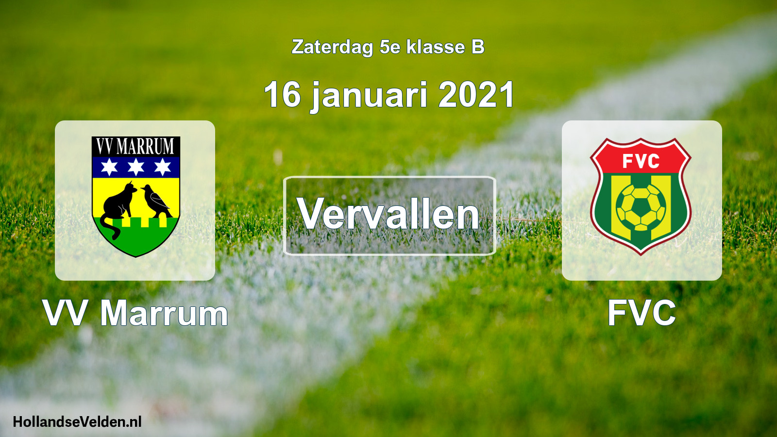 Scheduled Match: VV Marrum - FVC (16 January 2021)