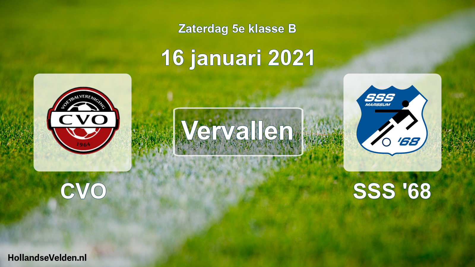 Scheduled Match: CVO - SSS '68 (16 January 2021)