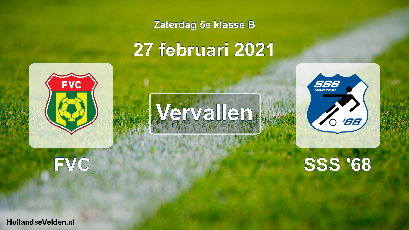 Scheduled Match: FVC - SSS '68 (27 February 2021)