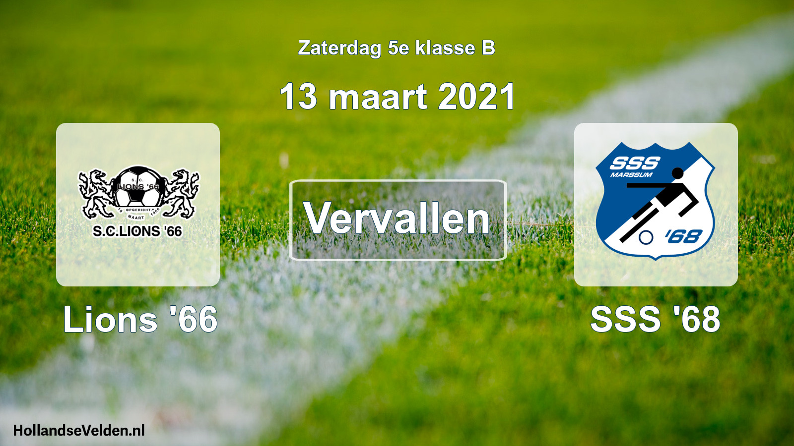 Scheduled Match: Lions '66 - SSS '68 (13 March 2021)