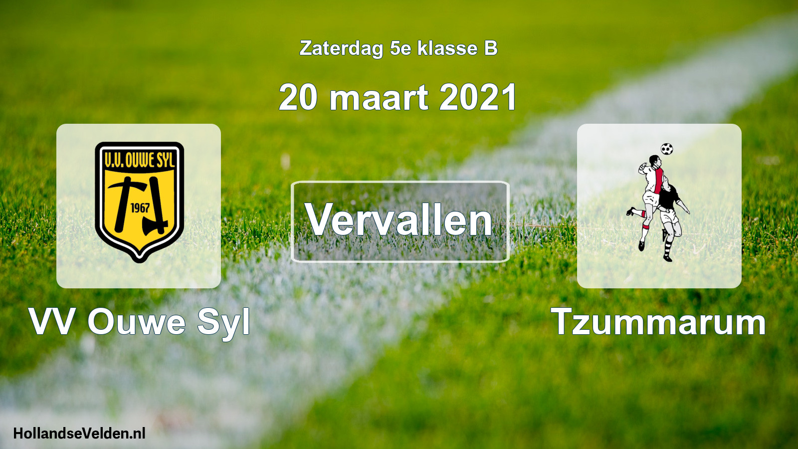Scheduled Match: VV Ouwe Syl - Tzummarum (20 March 2021)