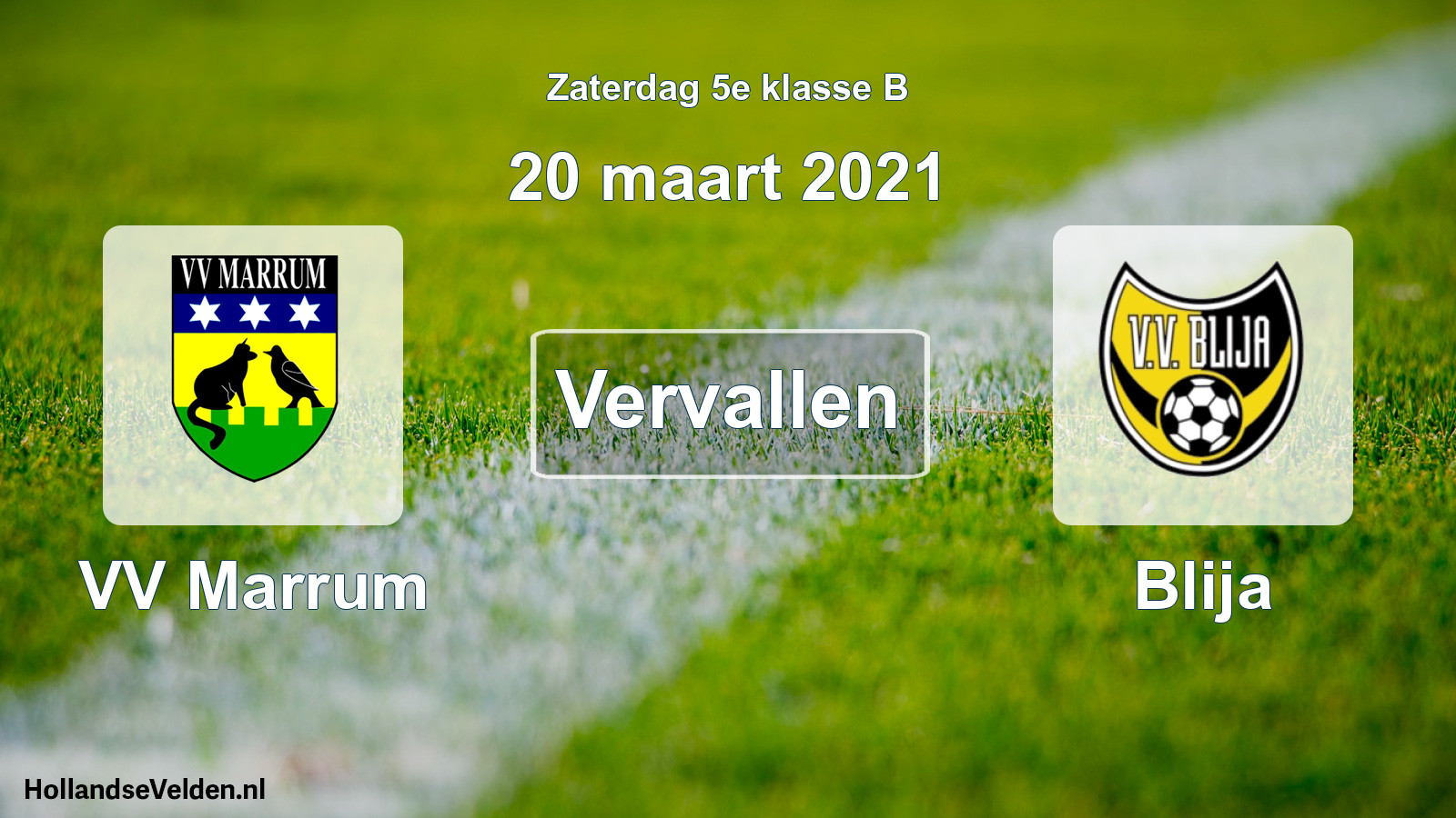 Scheduled Match: VV Marrum - Blija (20 March 2021)