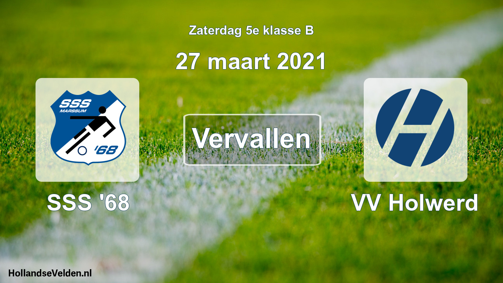 Scheduled Match: SSS '68 - VV Holwerd (27 March 2021)