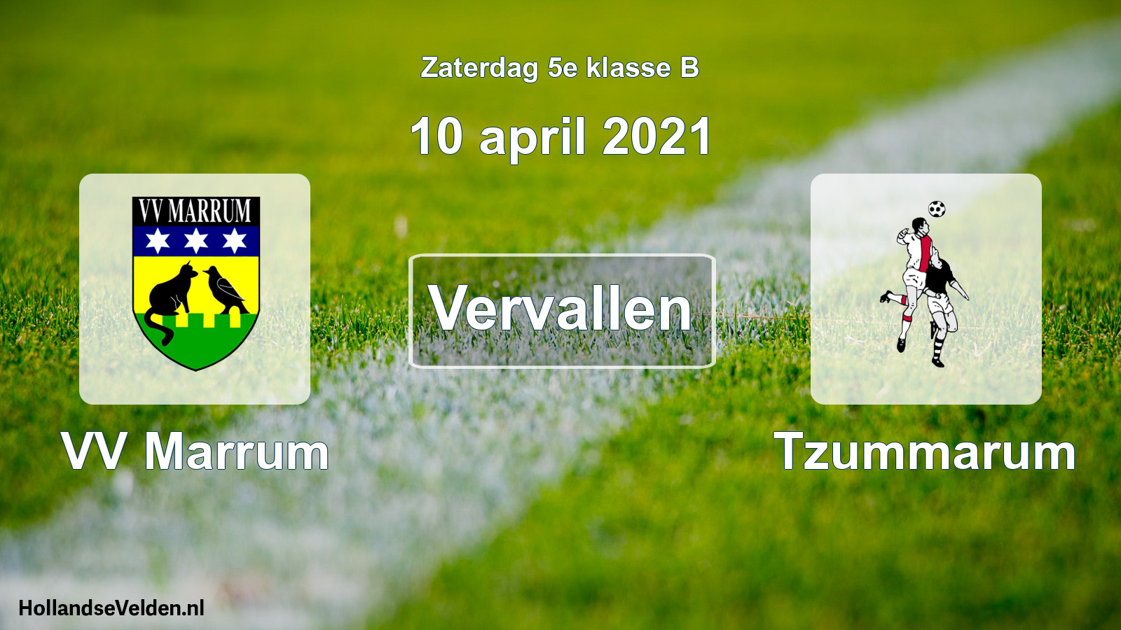 Scheduled Match: VV Marrum - Tzummarum (10 April 2021)
