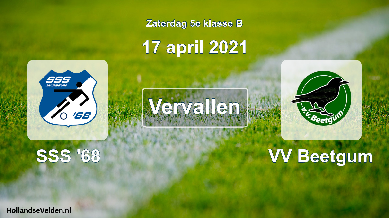 Scheduled Match: SSS '68 - VV Beetgum (17 April 2021)