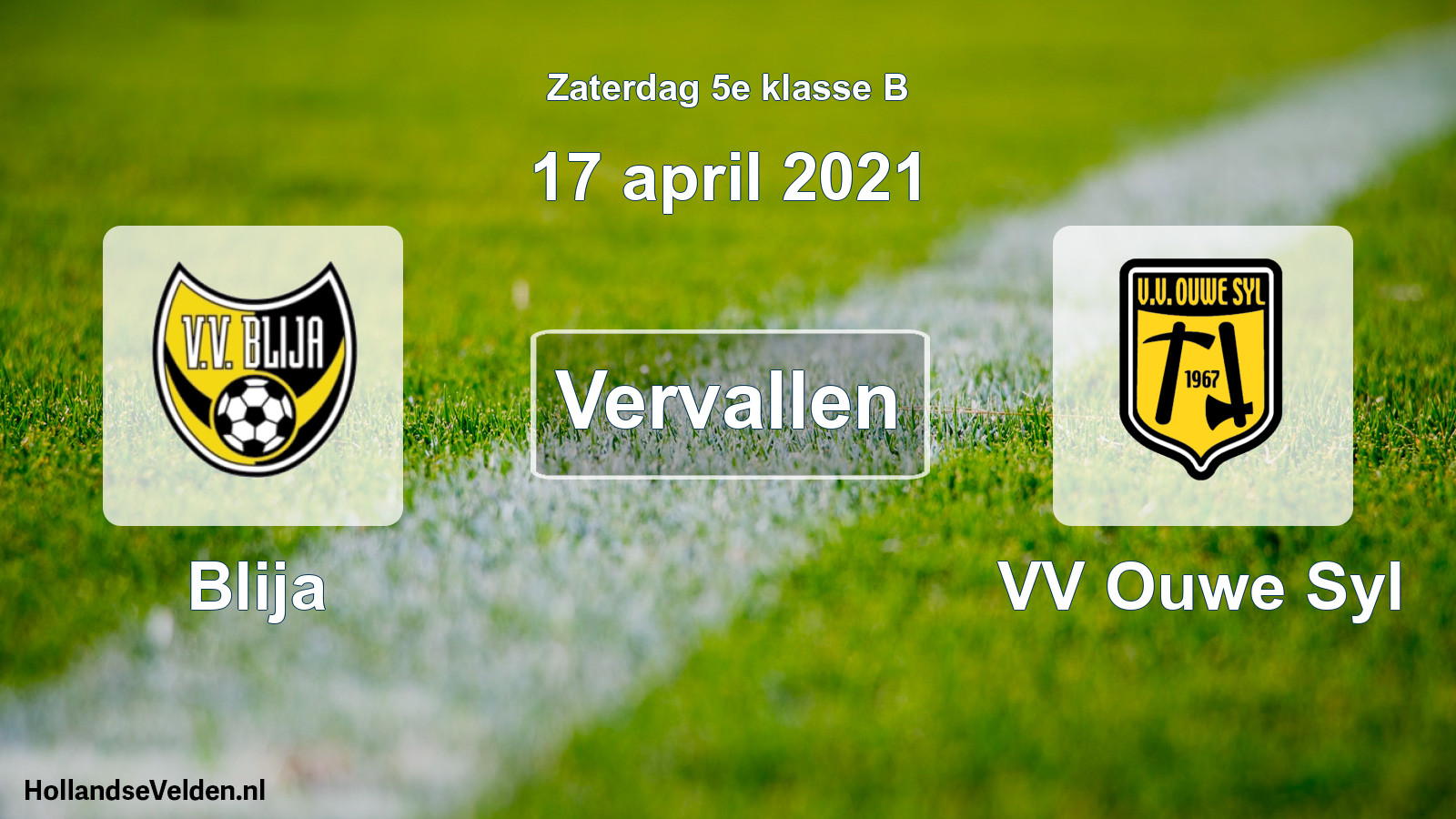 Scheduled Match: Blija - VV Ouwe Syl (17 April 2021)