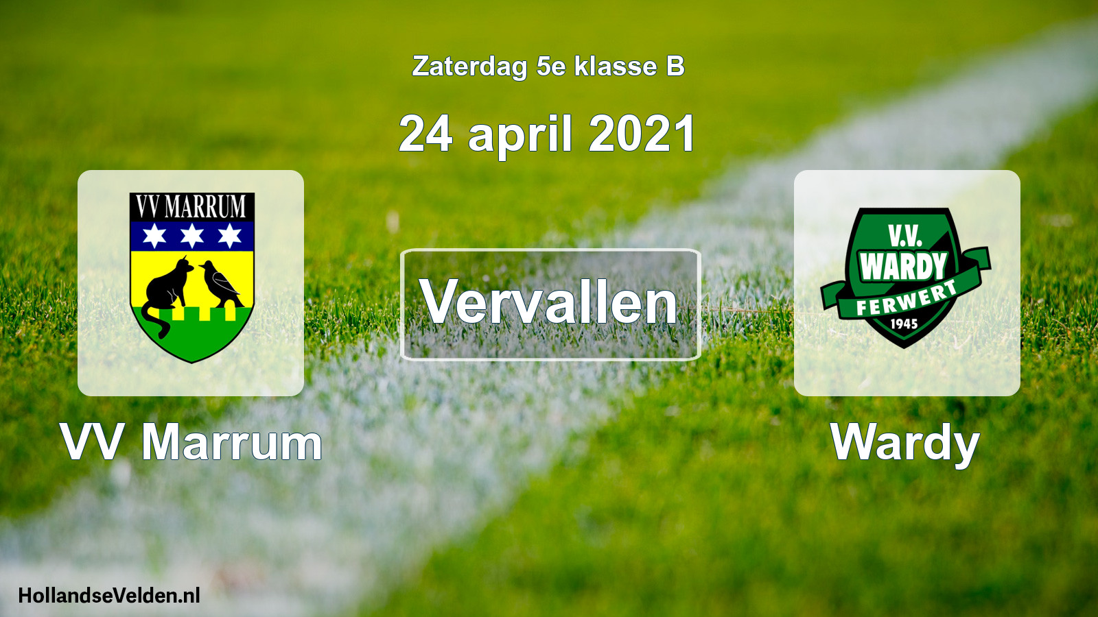 Scheduled Match: VV Marrum - Wardy (24 April 2021)