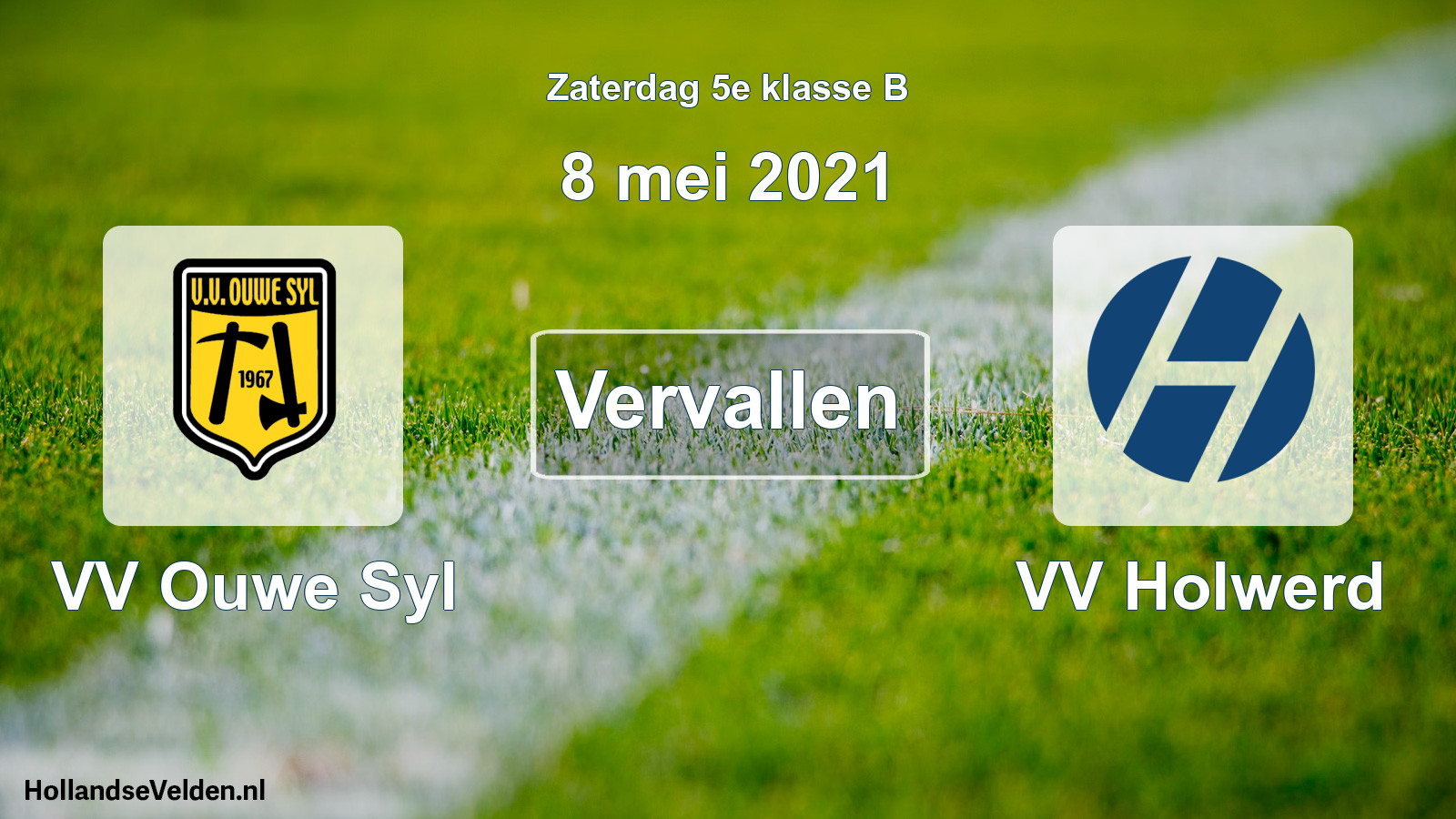 Scheduled Match: VV Ouwe Syl - VV Holwerd (8 May 2021)