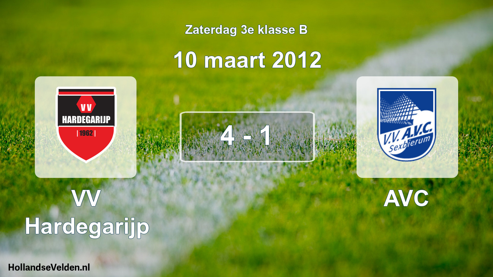 Total number of matches played: VV Hardegarijp - AVC 4 - 1 (10 March 2012)