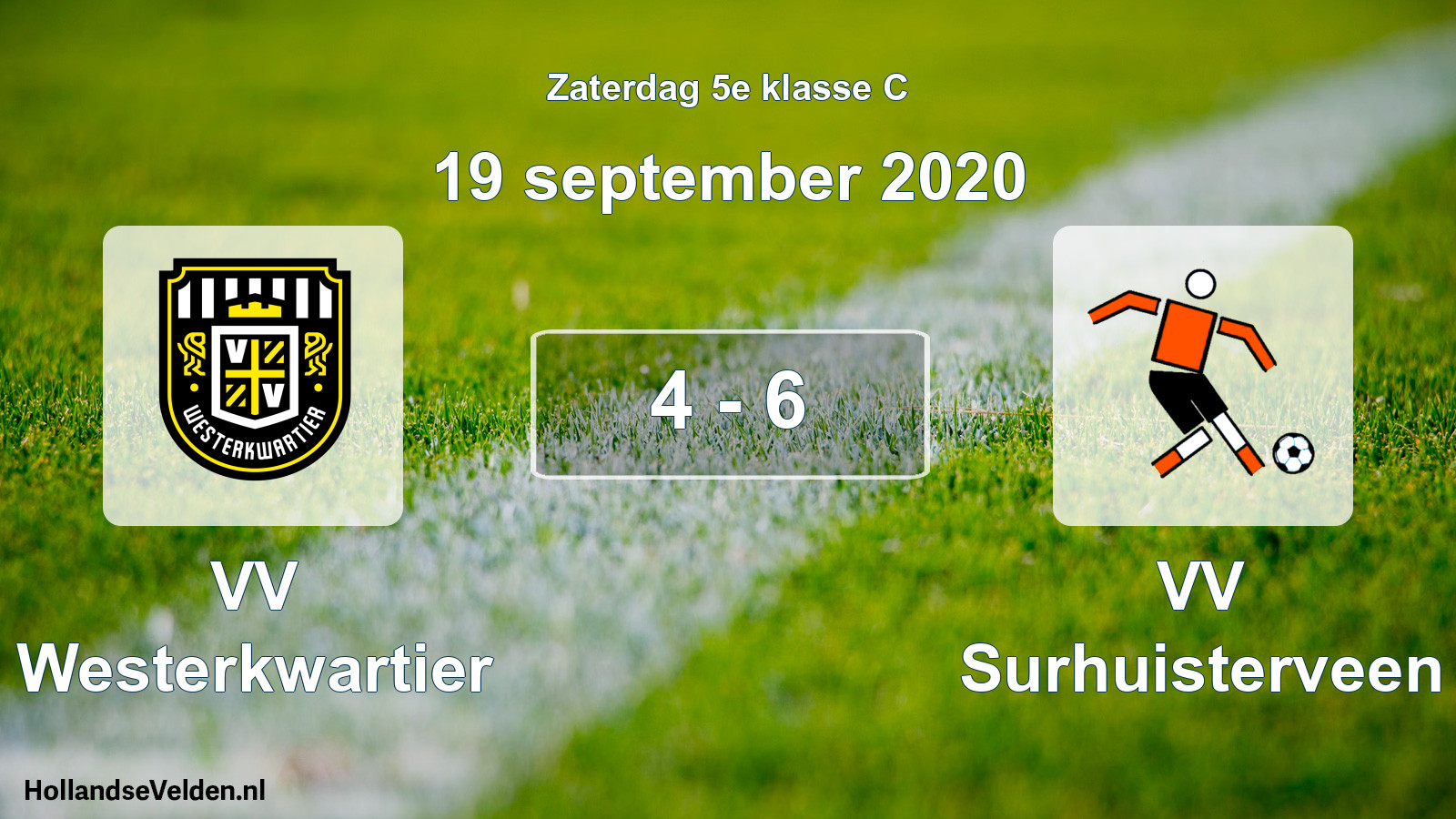 Total number of matches played: VV Westerkwartier - VV Surhuisterveen 4 - 6 (19 September 2020)