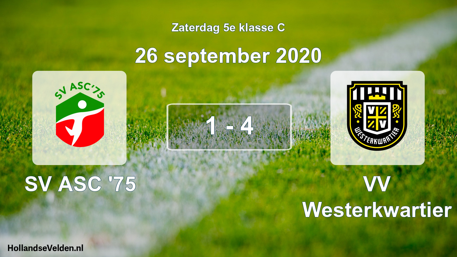Total number of matches played: ASC '75 - VV Westerkwartier 1 - 4 (26 September 2020)