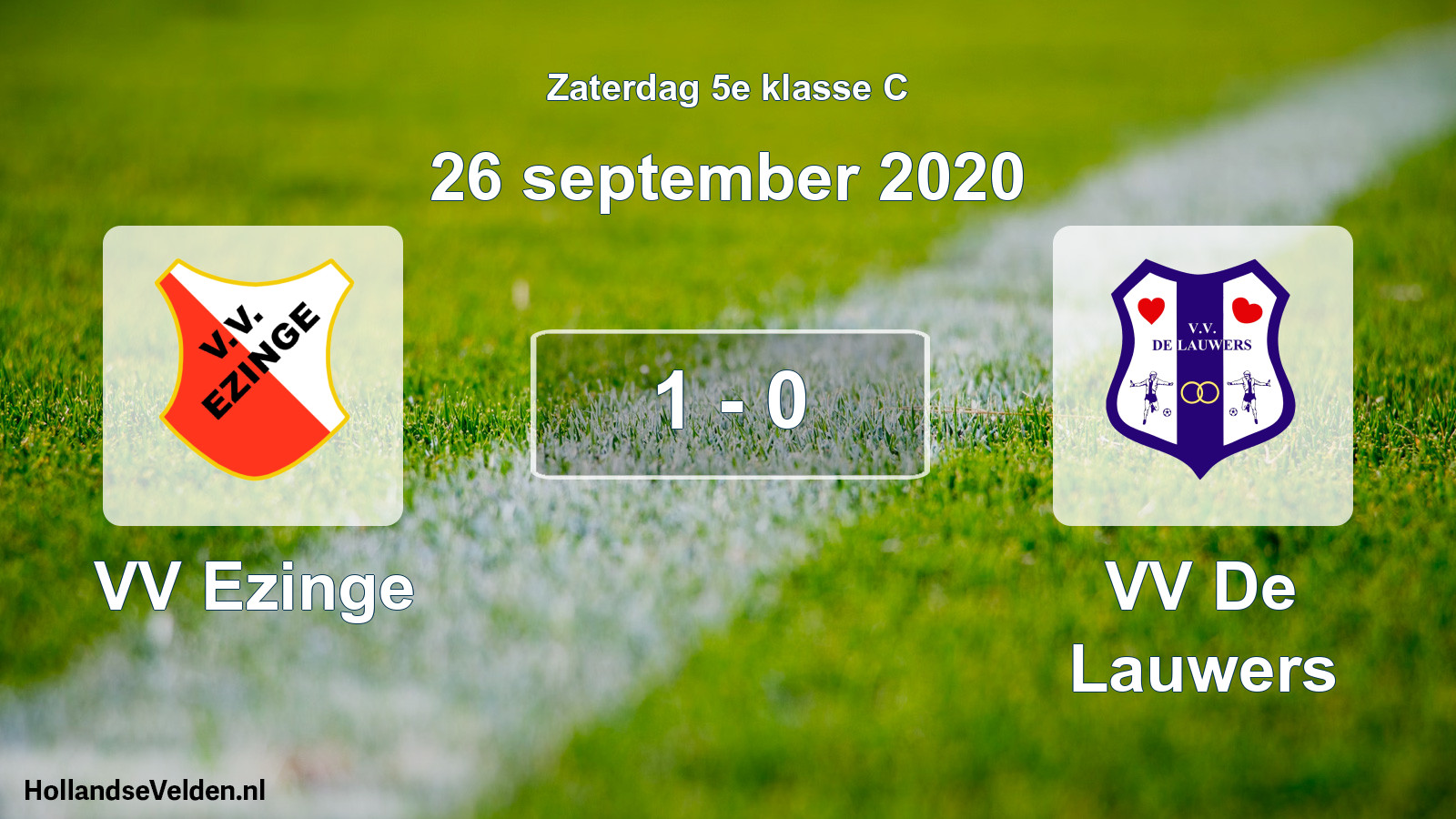 Total number of matches played: VV Ezinge - VV De Lauwers 1 - 0 (26 September 2020)