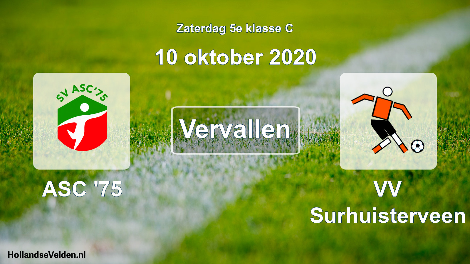 Scheduled Match: ASC '75 - VV Surhuisterveen (10 October 2020)