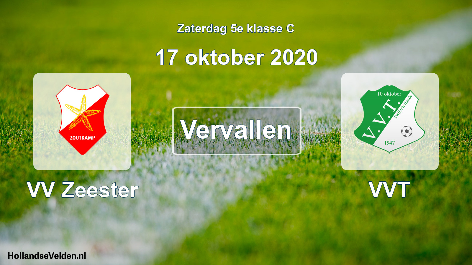 Scheduled Match: VV Zeester - VVT (17 October 2020)