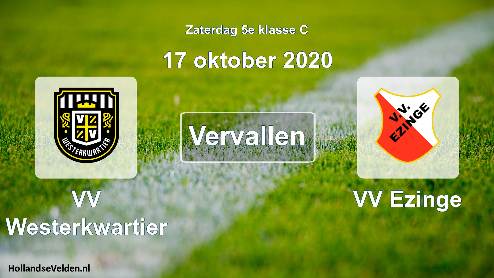 Scheduled Match: VV Westerkwartier - VV Ezinge (17 October 2020)