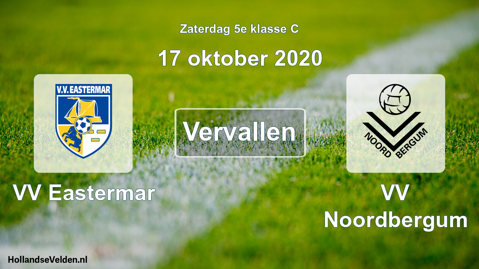 Scheduled Match: VV Eastermar - VV Noordbergum (17 October 2020)