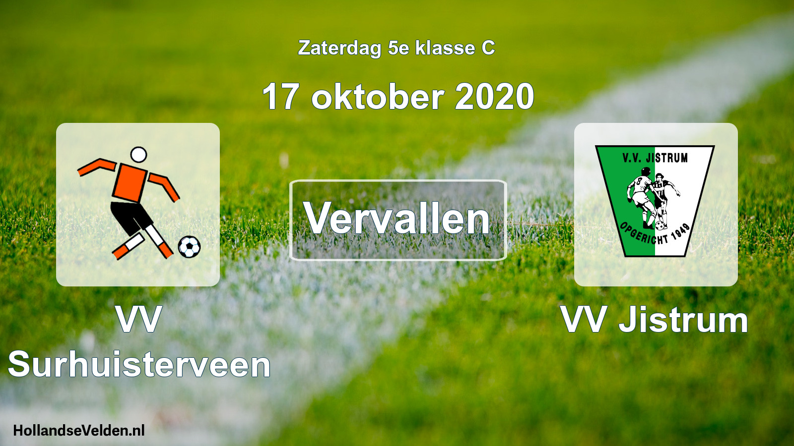 Scheduled Match: VV Surhuisterveen - VV Jistrum (17 October 2020)