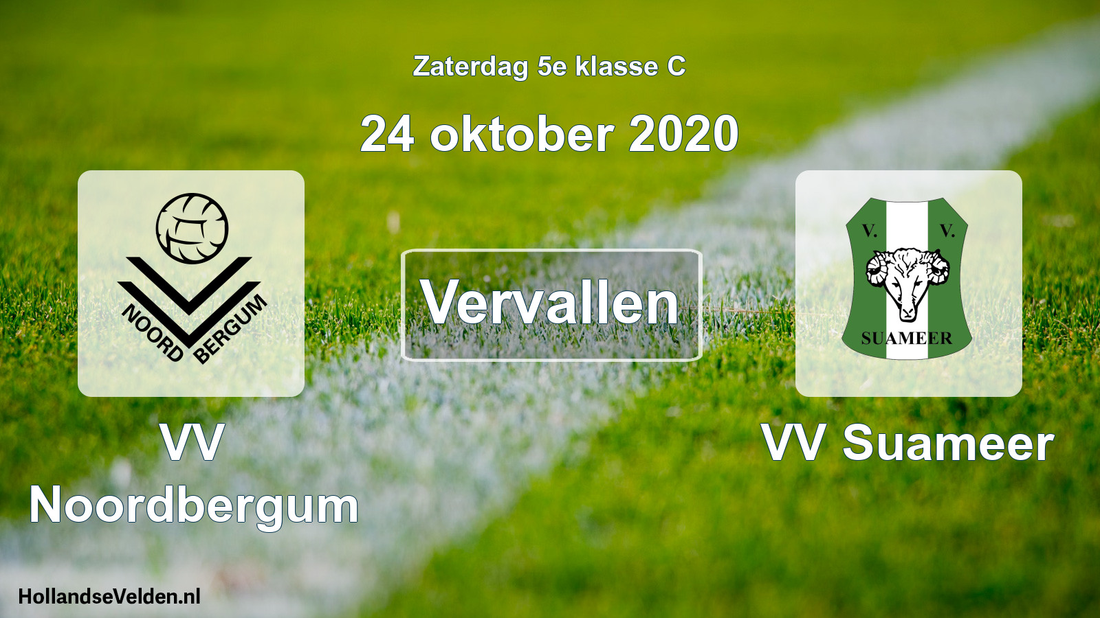 Scheduled Match: VV Noordbergum - VV Suameer (24 October 2020)