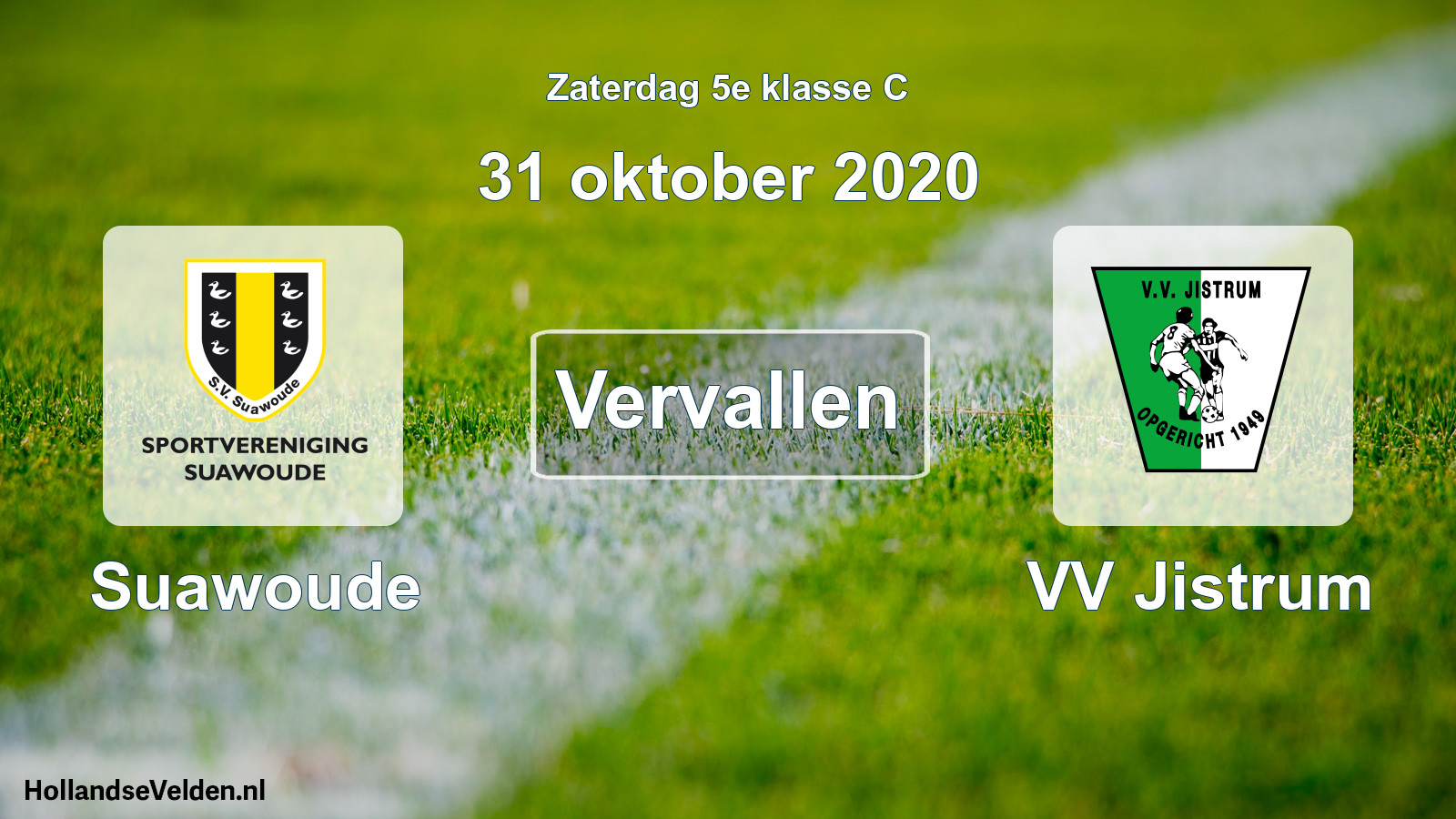 Scheduled Match: Suawoude - VV Jistrum (31 October 2020)